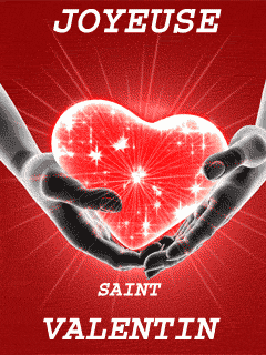 Gif animé joyeuse Saint Valentin coeur brillant